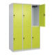 C+P Doppelstock-Spind Classic PLUS, 3 Abteile, 1850x1200x500mm, 7035/0024 Verschluss Sicherheits-Drehriegel