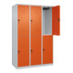 C+P Doppelstock-Spind Classic PLUS, 3 Abteile, 1850x1200x500mm, 7035/2004 Verschluss Sicherheits-Drehriegel