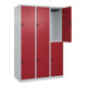 C+P Doppelstock-Spind Classic PLUS, 3 Abteile, 1850x1200x500mm, 7035/3003 Verschluss Sicherheits-Drehriegel