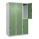 C+P Doppelstock-Spind Classic PLUS, 3 Abteile, 1850x1200x500mm, 7035/6011 Verschluss Sicherheits-Drehriegel-2