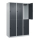 C+P Doppelstock-Spind Classic PLUS, 3 Abteile, 1850x1200x500mm, 7035/7016 Verschluss Sicherheits-Drehriegel-2