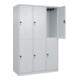 C+P Doppelstock-Spind Classic PLUS, 3 Abteile, 1850x1200x500mm, 7035/7035 Verschluss Sicherheits-Drehriegel