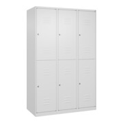 C+P Doppelstock-Spind Classic PLUS, 3 Abteile, 1850x1200x500mm, 9016/9016 Verschluss Zylinderschloss