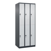 C+P Doppelstock-Spind Classic PLUS, 3 Abteile, 1850x750x500mm, 7016/7035 Verschluss Sicherheits-Drehriegel