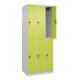 C+P Doppelstock-Spind Classic PLUS, 3 Abteile, 1850x750x500mm, 7035/0024 Verschluss Sicherheits-Drehriegel