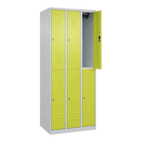C+P Doppelstock-Spind Classic PLUS, 3 Abteile, 1850x750x500mm, 7035/0024 Verschluss Zylinderschloss