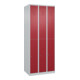 C+P Doppelstock-Spind Classic PLUS, 3 Abteile, 1850x750x500mm, 7035/3003 Verschluss Zylinderschloss-1
