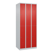 C+P Doppelstock-Spind Classic PLUS, 3 Abteile, 1850x750x500mm, 7035/3020 Verschluss Zylinderschloss