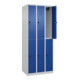 C+P Doppelstock-Spind Classic PLUS, 3 Abteile, 1850x750x500mm, 7035/5010 Verschluss Sicherheits-Drehriegel-2