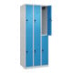 C+P Doppelstock-Spind Classic PLUS, 3 Abteile, 1850x750x500mm, 7035/5012 Verschluss Sicherheits-Drehriegel