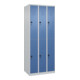 C+P Doppelstock-Spind Classic PLUS, 3 Abteile, 1850x750x500mm, 7035/5023 Verschluss Sicherheits-Drehriegel-1