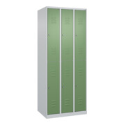 C+P Doppelstock-Spind Classic PLUS, 3 Abteile, 1850x750x500mm, 7035/6011 Verschluss Zylinderschloss
