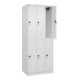 C+P Doppelstock-Spind Classic PLUS, 3 Abteile, 1850x750x500mm, 9016/9016 Verschluss Sicherheits-Drehriegel