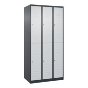 C+P Doppelstock-Spind Classic PLUS, 3 Abteile, 1850x900x500mm, 7016/7035 Verschluss Zylinderschloss