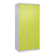 C+P Doppelstock-Spind Classic PLUS, 3 Abteile, 1850x900x500mm, 7035/0024 Verschluss Zylinderschloss
