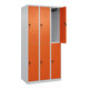 C+P Doppelstock-Spind Classic PLUS, 3 Abteile, 1850x900x500mm, 7035/2004 Verschluss Sicherheits-Drehriegel-2
