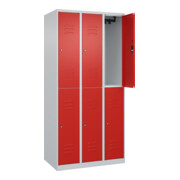 C+P Doppelstock-Spind Classic PLUS, 3 Abteile, 1850x900x500mm, 7035/3020 Verschluss Zylinderschloss