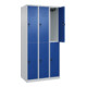 C+P Doppelstock-Spind Classic PLUS, 3 Abteile, 1850x900x500mm, 7035/5010 Verschluss Sicherheits-Drehriegel-2