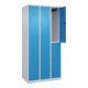 C+P Doppelstock-Spind Classic PLUS, 3 Abteile, 1850x900x500mm, 7035/5012 Verschluss Zylinderschloss-2