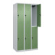 C+P Doppelstock-Spind Classic PLUS, 3 Abteile, 1850x900x500mm, 7035/6011 Verschluss Sicherheits-Drehriegel-2