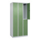 C+P Doppelstock-Spind Classic PLUS, 3 Abteile, 1850x900x500mm, 7035/6011 Verschluss Zylinderschloss-2