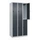 C+P Doppelstock-Spind Classic PLUS, 3 Abteile, 1850x900x500mm, 7035/7016 Verschluss Sicherheits-Drehriegel-2