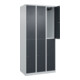 C+P Doppelstock-Spind Classic PLUS, 3 Abteile, 1850x900x500mm, 7035/7016 Verschluss Zylinderschloss-2