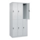 C+P Doppelstock-Spind Classic PLUS, 3 Abteile, 1850x900x500mm, 7035/7035 Verschluss Sicherheits-Drehriegel-2