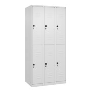 C+P Doppelstock-Spind Classic PLUS, 3 Abteile, 1850x900x500mm, 9016/9016 Verschluss Sicherheits-Drehriegel