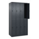 C+P Doppelstock-Spind Classic PLUS, 4 Abteile, 1850x1000x500mm, 7016/7016 Verschluss Sicherheits-Drehriegel-2