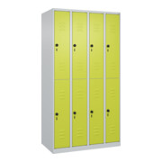 C+P Doppelstock-Spind Classic PLUS, 4 Abteile, 1850x1000x500mm, 7035/0024 Verschluss Sicherheits-Drehriegel