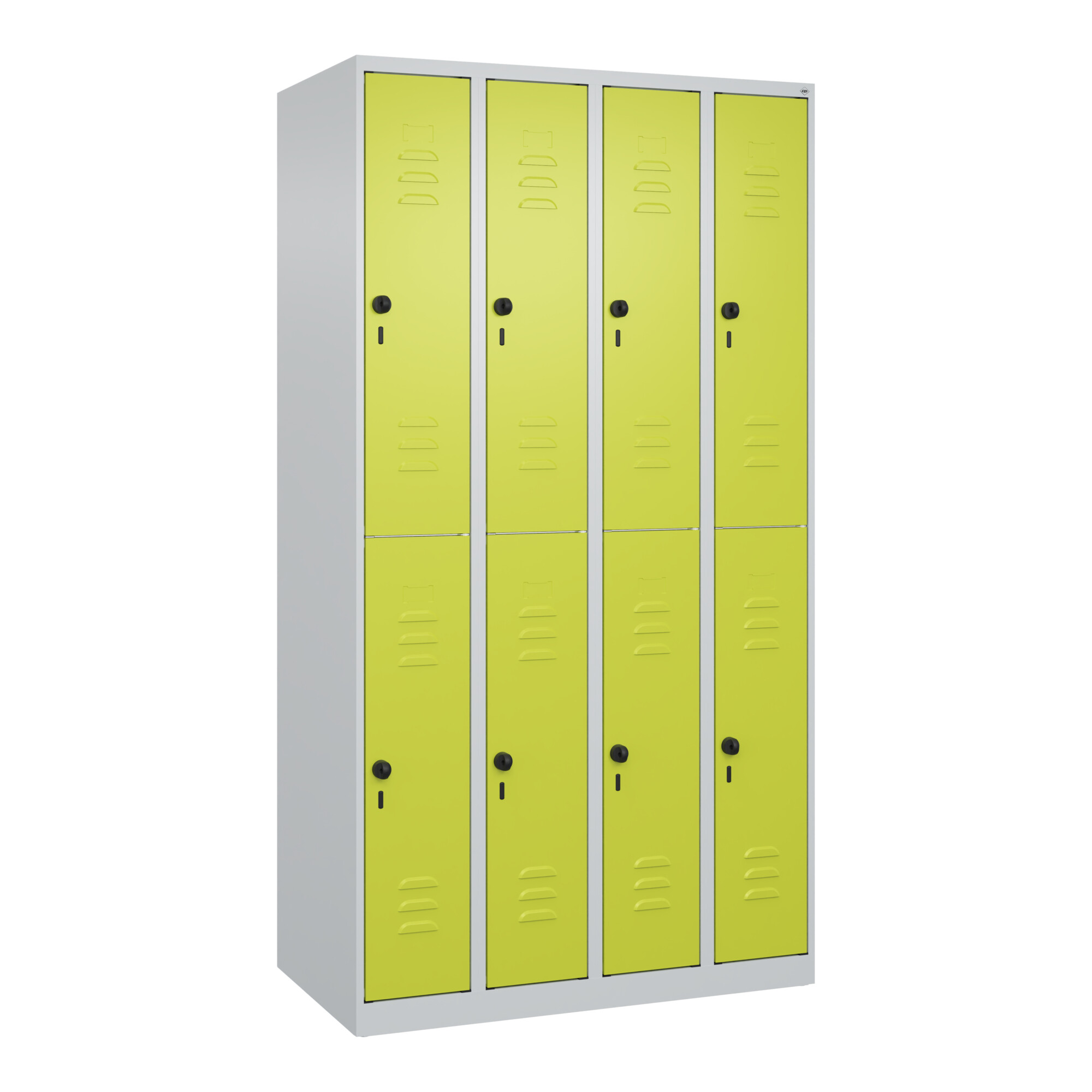 C+P Doppelstock-Spind Classic PLUS, 4 Abteile, 1850x1000x500mm, 7035/0024 Verschluss Sicherheits-Drehriegel ; C + P Möbelsysteme