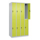C+P Doppelstock-Spind Classic PLUS, 4 Abteile, 1850x1000x500mm, 7035/0024 Verschluss Sicherheits-Drehriegel-2