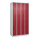 C+P Doppelstock-Spind Classic PLUS, 4 Abteile, 1850x1000x500mm, 7035/3003 Verschluss Sicherheits-Drehriegel-1