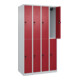 C+P Doppelstock-Spind Classic PLUS, 4 Abteile, 1850x1000x500mm, 7035/3003 Verschluss Sicherheits-Drehriegel-2