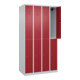 C+P Doppelstock-Spind Classic PLUS, 4 Abteile, 1850x1000x500mm, 7035/3003 Verschluss Zylinderschloss-1