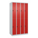 C+P Doppelstock-Spind Classic PLUS, 4 Abteile, 1850x1000x500mm, 7035/3020 Verschluss Sicherheits-Drehriegel-1