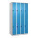 C+P Doppelstock-Spind Classic PLUS, 4 Abteile, 1850x1000x500mm, 7035/5012 Verschluss Sicherheits-Drehriegel-1