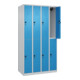 C+P Doppelstock-Spind Classic PLUS, 4 Abteile, 1850x1000x500mm, 7035/5012 Verschluss Sicherheits-Drehriegel-2