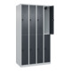 C+P Doppelstock-Spind Classic PLUS, 4 Abteile, 1850x1000x500mm, 7035/7016 Verschluss Sicherheits-Drehriegel-2