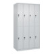 C+P Doppelstock-Spind Classic PLUS, 4 Abteile, 1850x1000x500mm, 7035/7035 Verschluss Sicherheits-Drehriegel-1