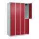 C+P Doppelstock-Spind Classic PLUS, 4 Abteile, 1850x1200x500mm, 7035/3003 Verschluss Zylinderschloss