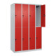 C+P Doppelstock-Spind Classic PLUS, 4 Abteile, 1850x1200x500mm, 7035/3020 Verschluss Sicherheits-Drehriegel-2