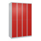 C+P Doppelstock-Spind Classic PLUS, 4 Abteile, 1850x1200x500mm, 7035/3020 Verschluss Zylinderschloss-1