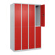 C+P Doppelstock-Spind Classic PLUS, 4 Abteile, 1850x1200x500mm, 7035/3020 Verschluss Zylinderschloss