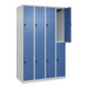 C+P Doppelstock-Spind Classic PLUS, 4 Abteile, 1850x1200x500mm, 7035/5023 Verschluss Sicherheits-Drehriegel-2