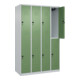 C+P Doppelstock-Spind Classic PLUS, 4 Abteile, 1850x1200x500mm, 7035/6011 Verschluss Sicherheits-Drehriegel-2