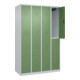 C+P Doppelstock-Spind Classic PLUS, 4 Abteile, 1850x1200x500mm, 7035/6011 Verschluss Zylinderschloss-2