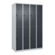 C+P Doppelstock-Spind Classic PLUS, 4 Abteile, 1850x1200x500mm, 7035/7016 Verschluss Sicherheits-Drehriegel-1