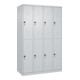 C+P Doppelstock-Spind Classic PLUS, 4 Abteile, 1850x1200x500mm, 7035/7035 Verschluss Sicherheits-Drehriegel-1